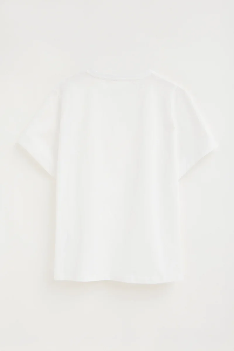 White short-sleeve regular-fit T-shirt with Polo Club embroidery - Image 8