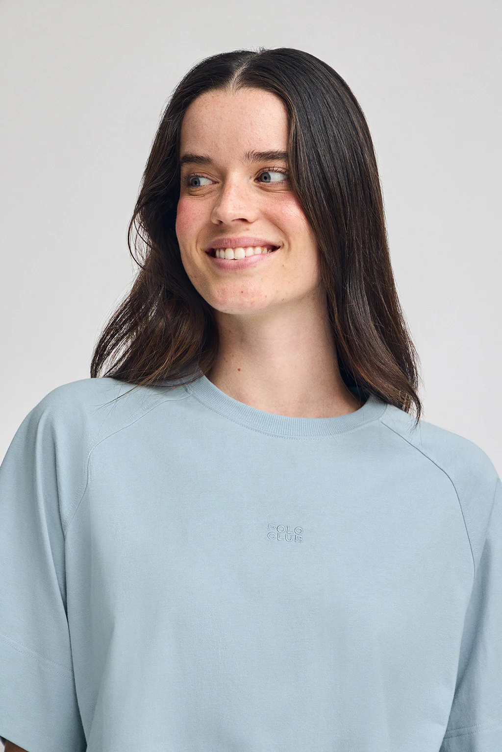 Light-blue T-shirt Danae with embroidered logo - Image 3