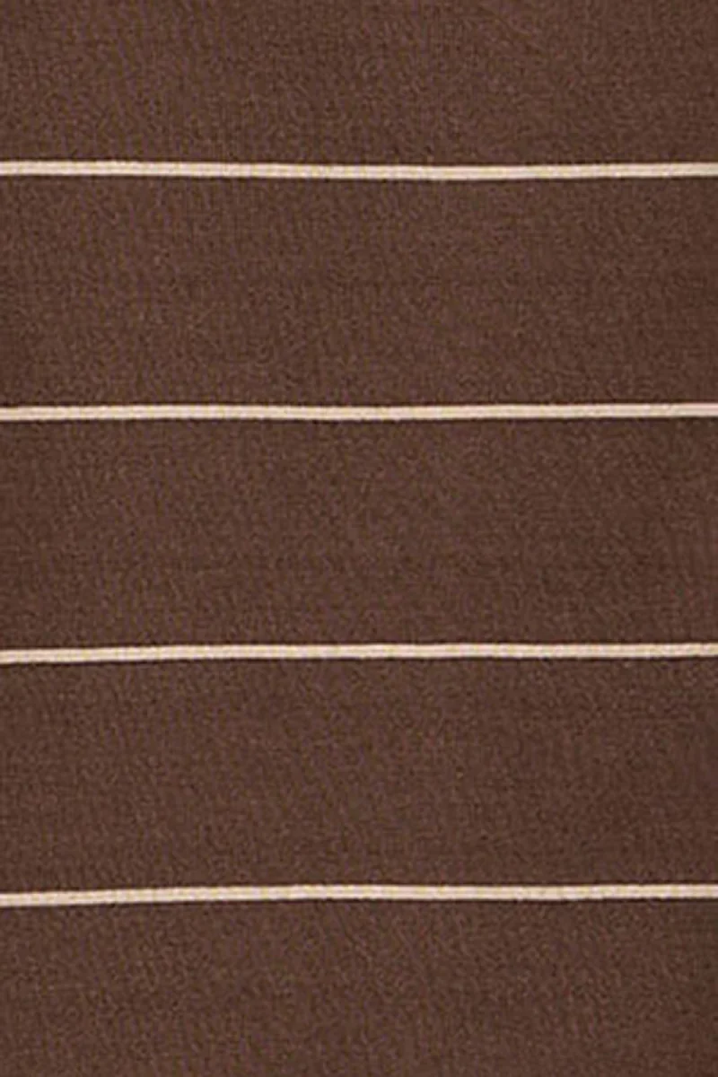Striped T-shirt in chocolate and light brown with boxy fit and Polo Club patch - Image 11