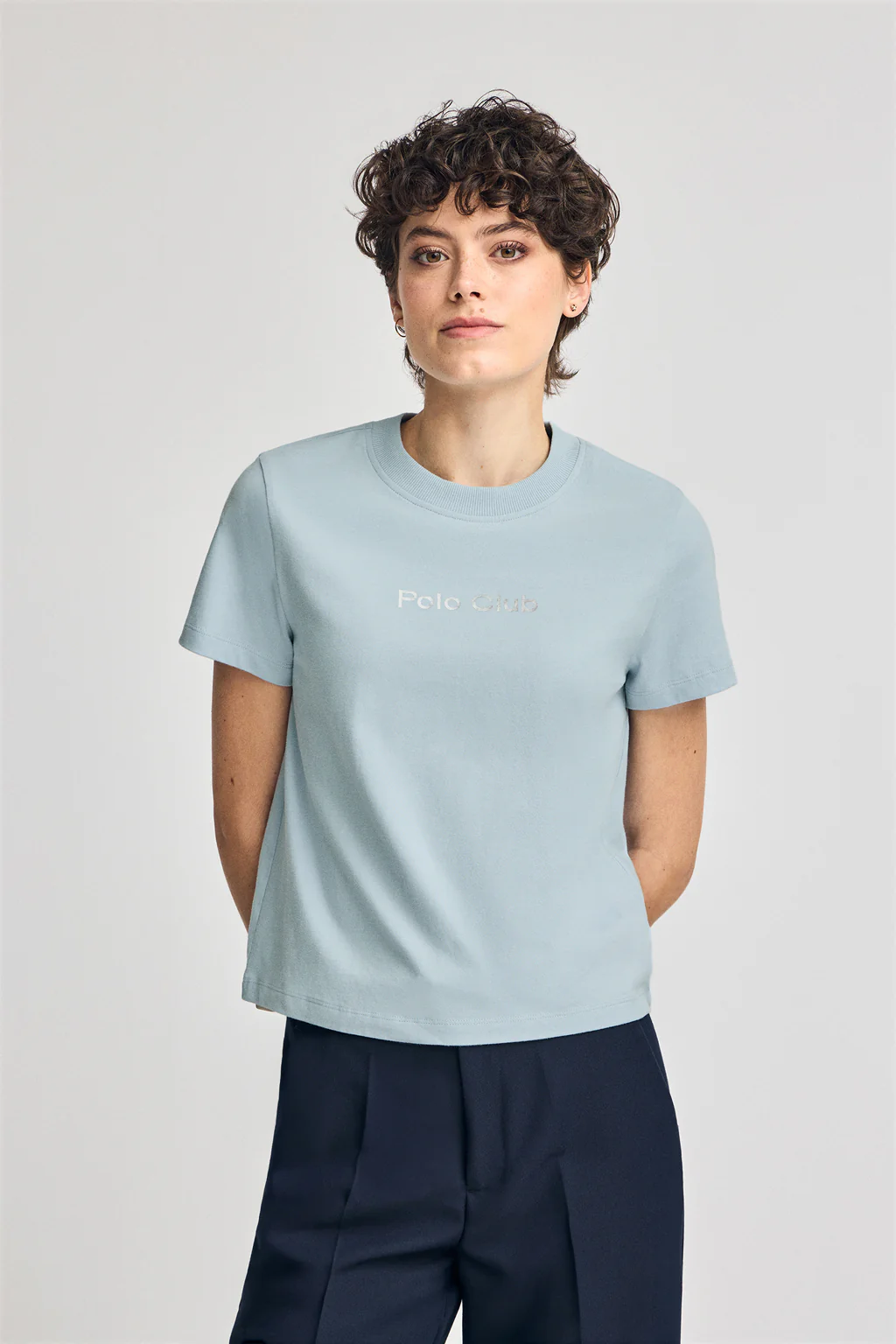 Light-blue T-shirt Diamond with Polo Club foil print