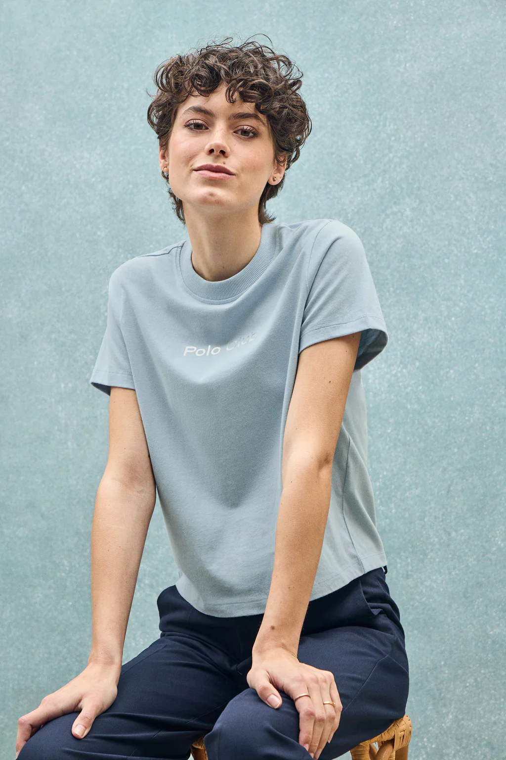 Light-blue T-shirt Diamond with Polo Club foil print - Image 10
