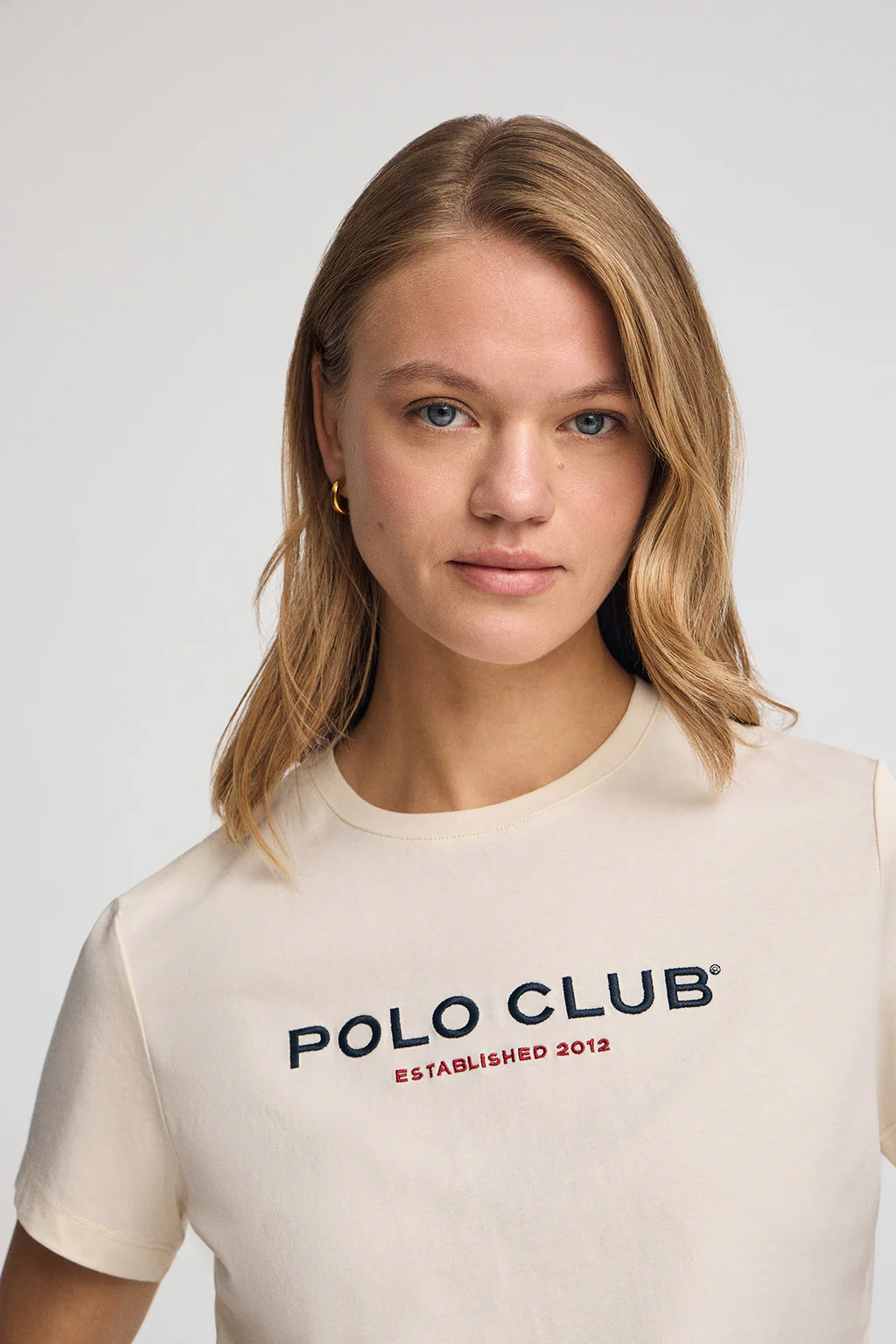 Nude short-sleeve T-shirt with Polo Club Established 2012 logo - Image 3