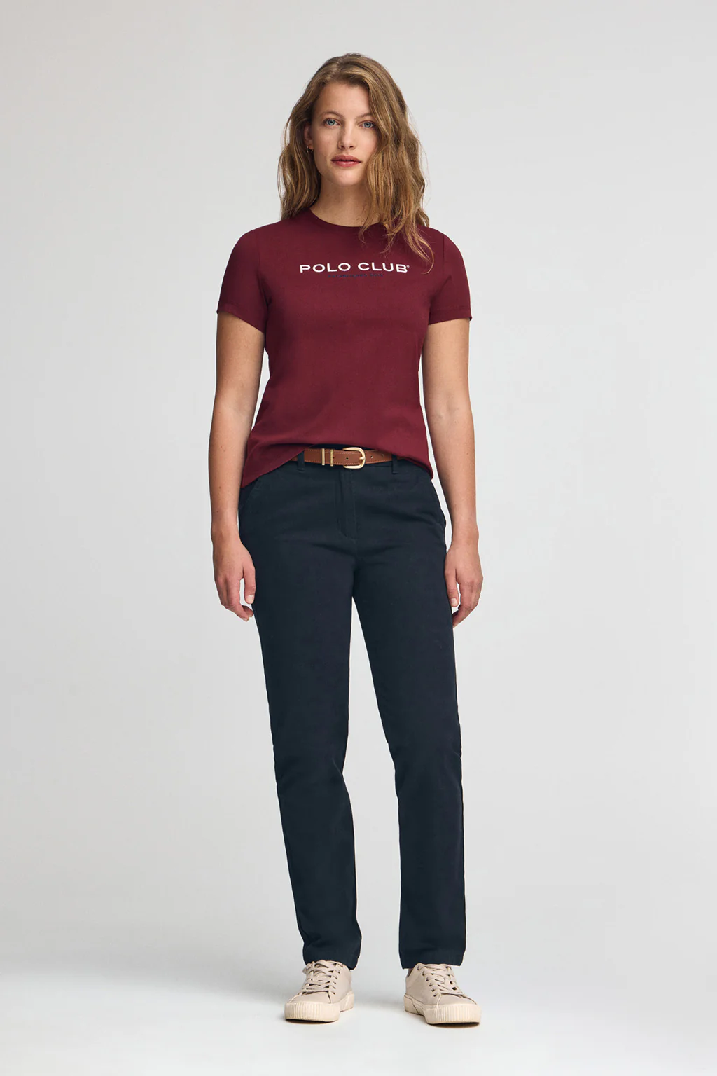 Maroon short-sleeve T-shirt with Polo Club Established 2012 logo - Image 4