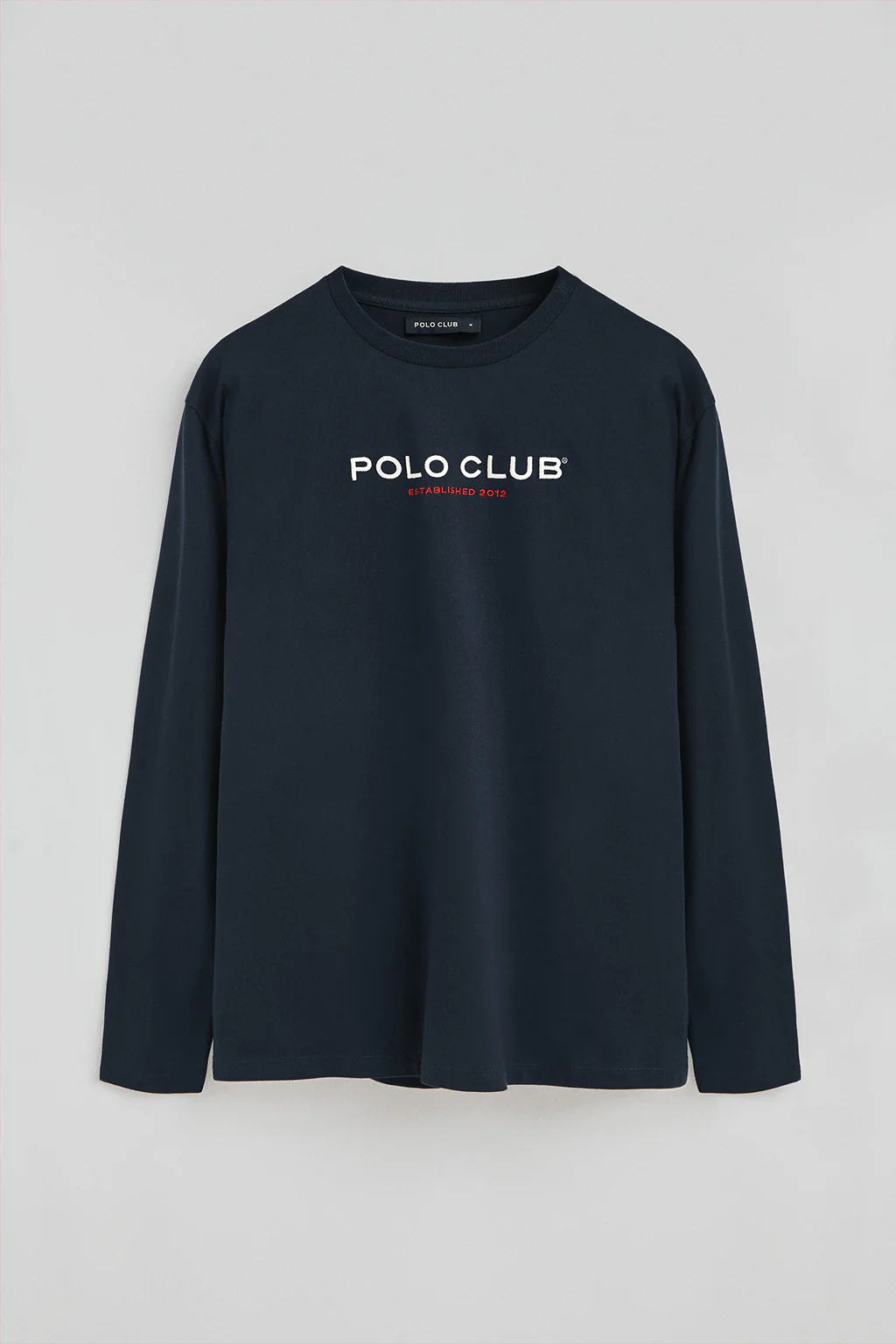 Navy-blue long-sleeve T-shirt with Polo Club Established 2012 logo - Image 6