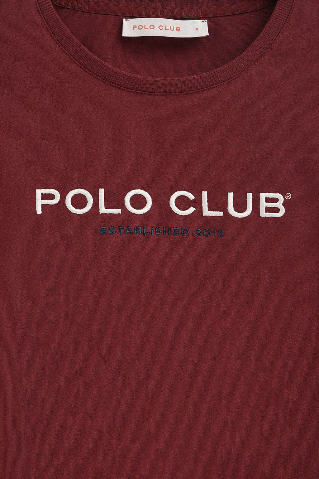 Maroon long-sleeve T-shirt with Polo Club Established 2012 embroidered logo - Image 7