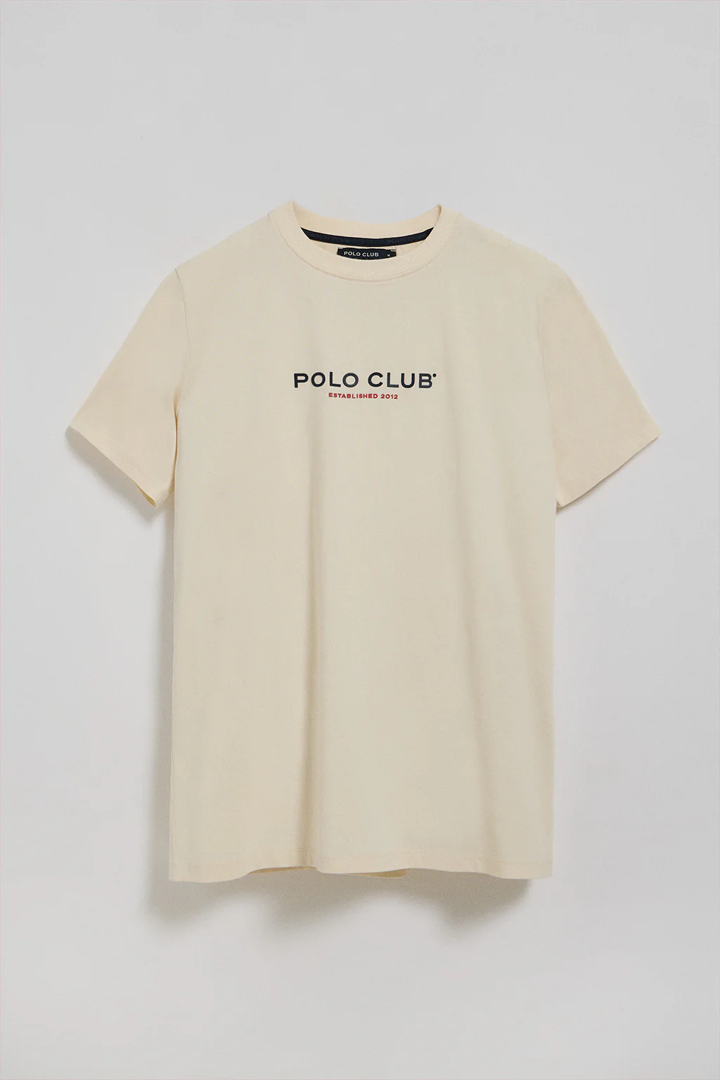 Nude round-neck T-shirt with rubber logo - Image 5