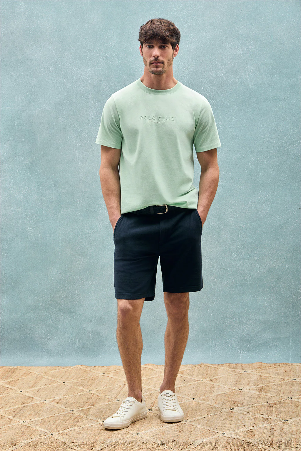 Mint round-neck T-shirt with rubber logo - Image 10