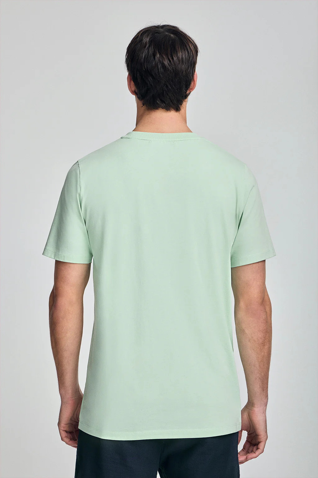 Mint round-neck T-shirt with rubber logo - Image 2