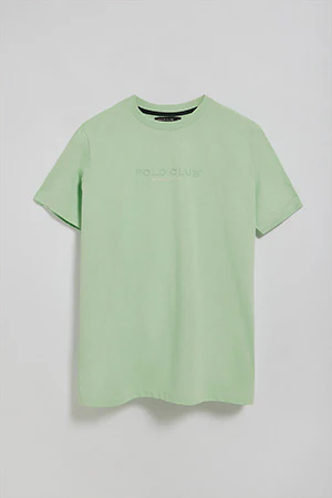 Mint round-neck T-shirt with rubber logo - Image 8