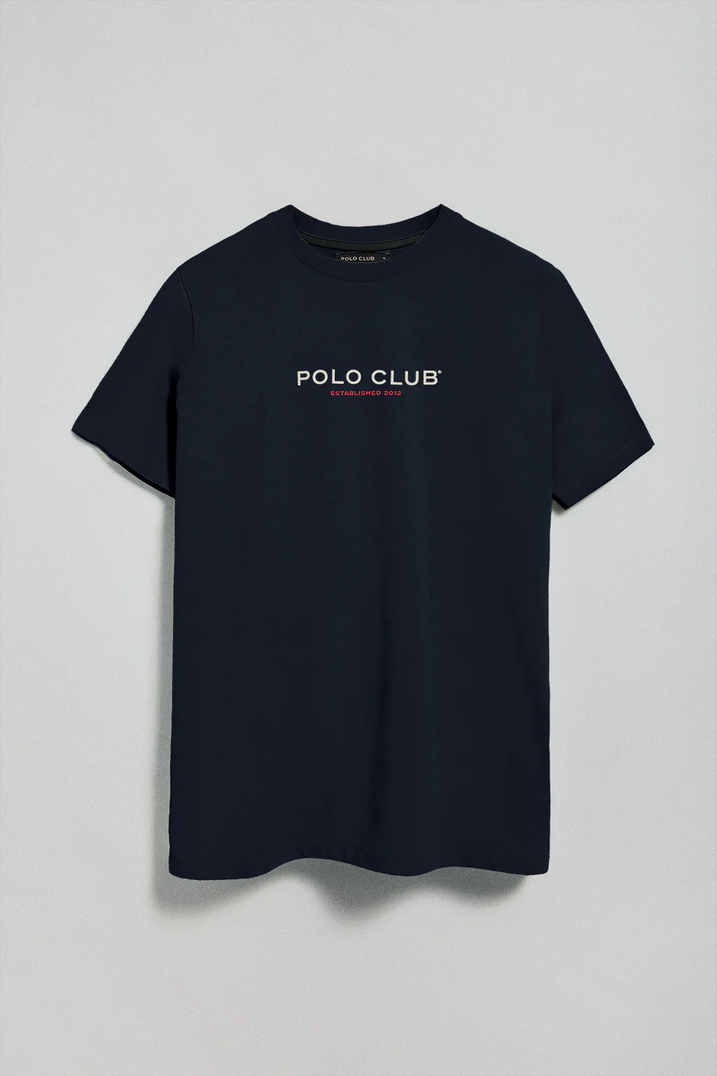 Navy-blue round-neck T-shirt with rubber logo - Image 5