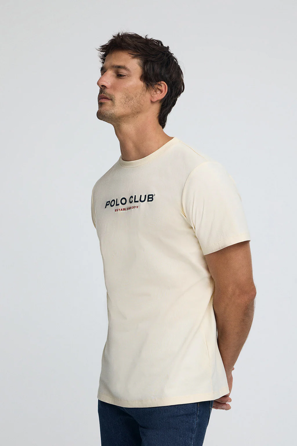 Nude T-shirt with Polo Club Established 2012 logo - Image 2
