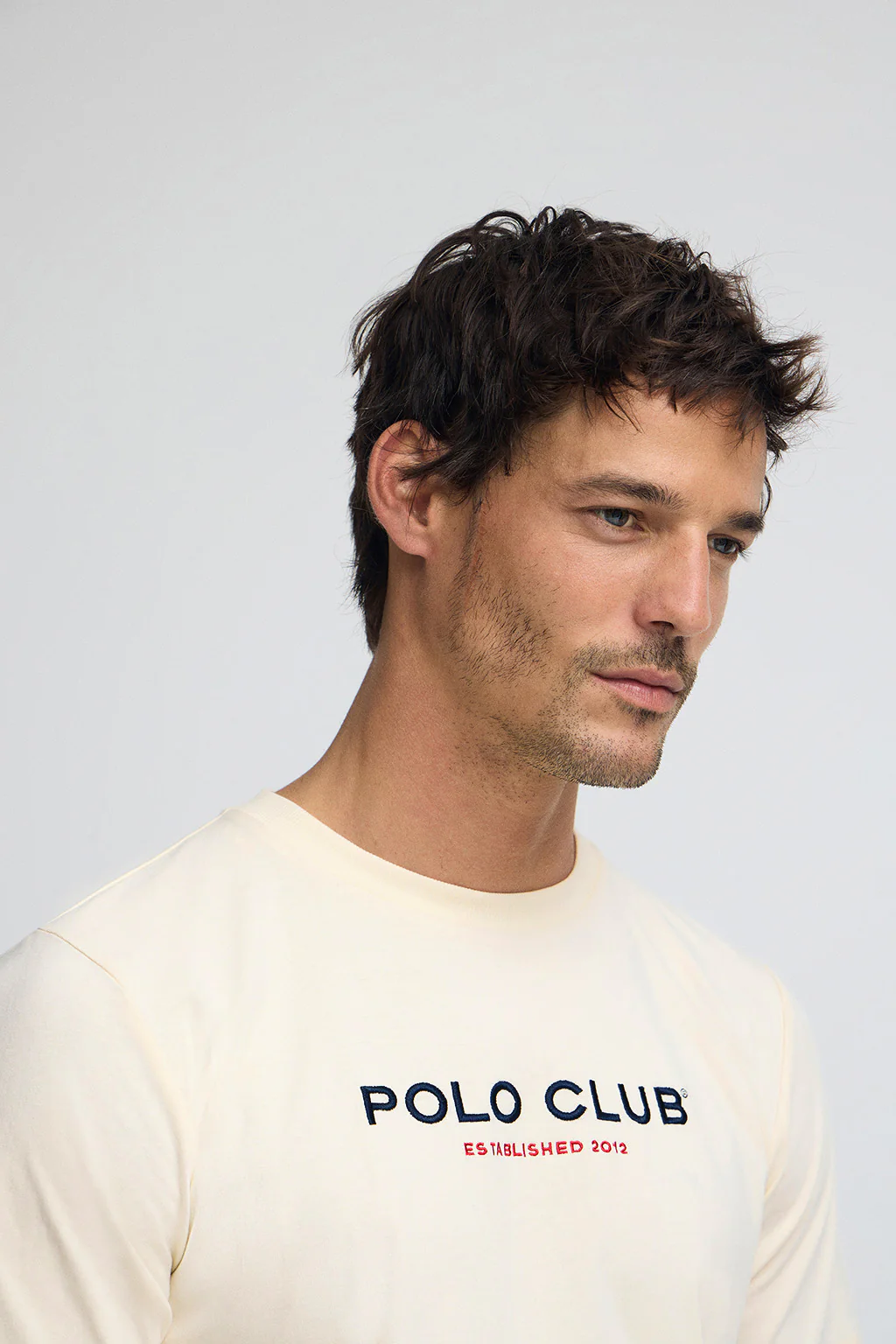 Nude T-shirt with Polo Club Established 2012 logo - Image 3