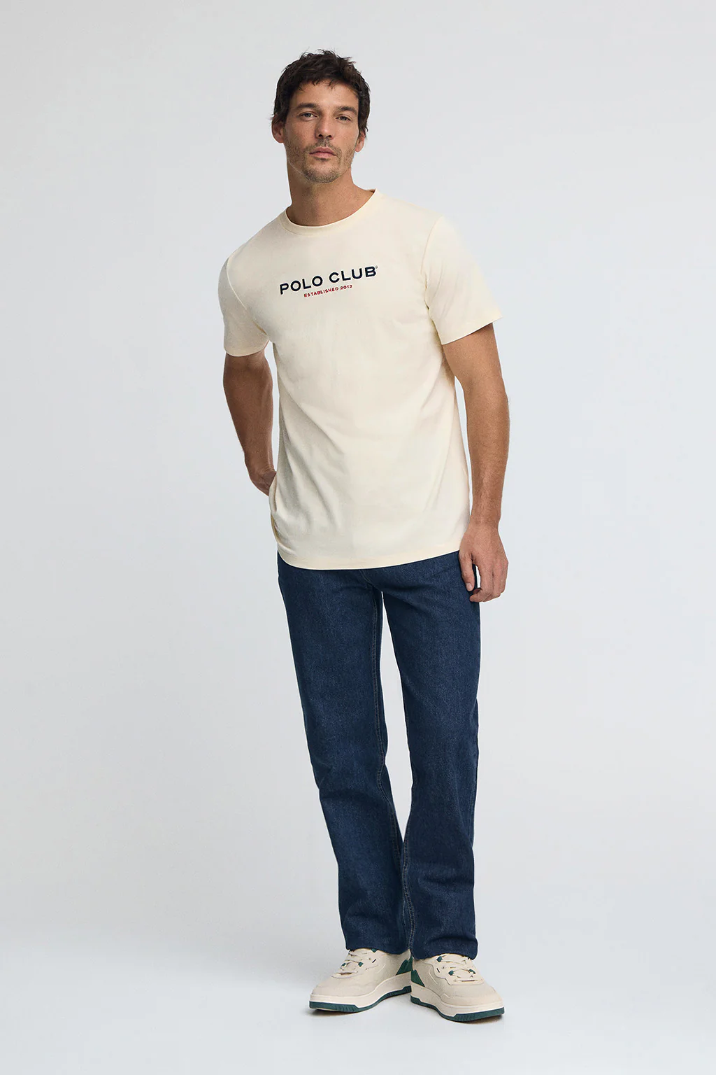 Nude T-shirt with Polo Club Established 2012 logo - Image 4