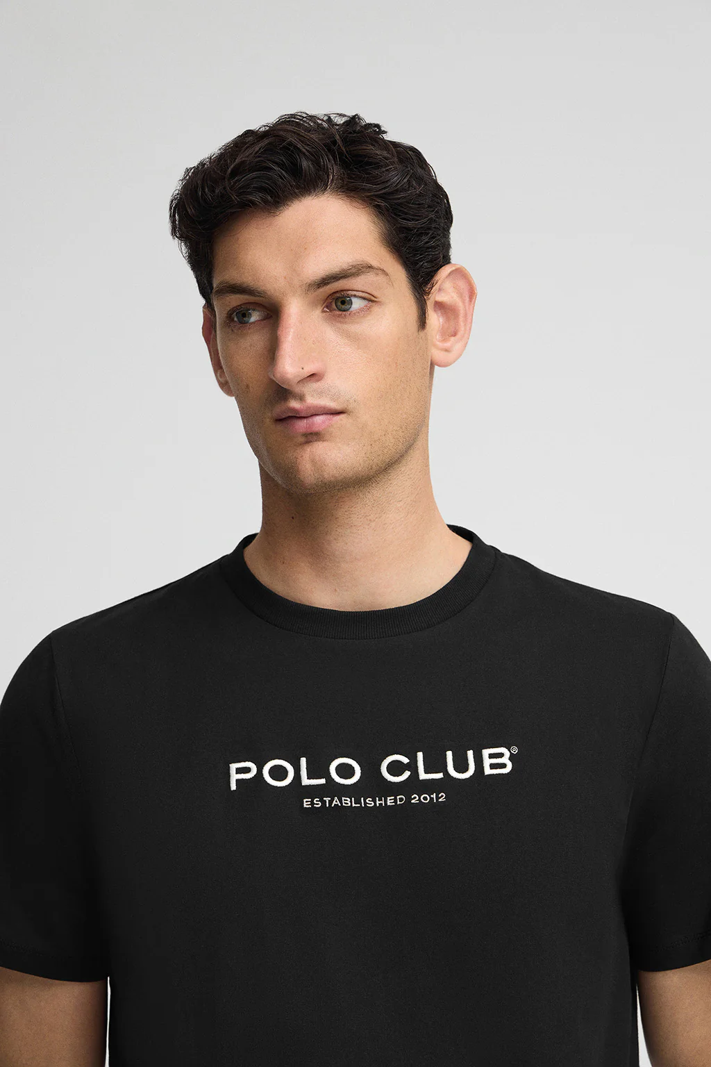 Black T-shirt with Polo Club Established 2012 logo - Image 3