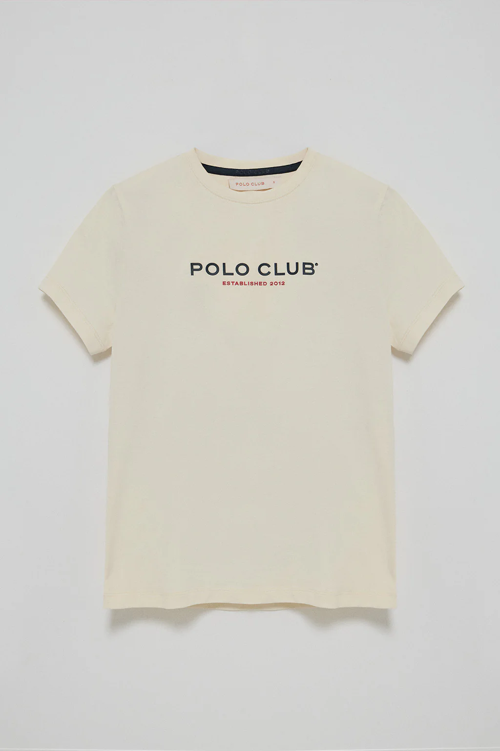 Nude basic T-shirt with Polo Club rubber logo - Image 4