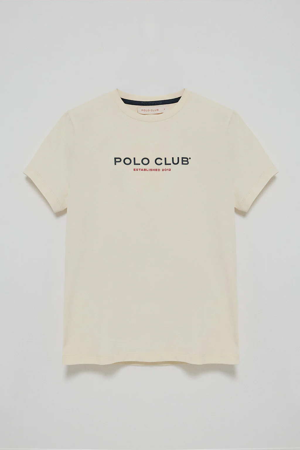 Nude basic T-shirt with Polo Club rubber logo - Image 5