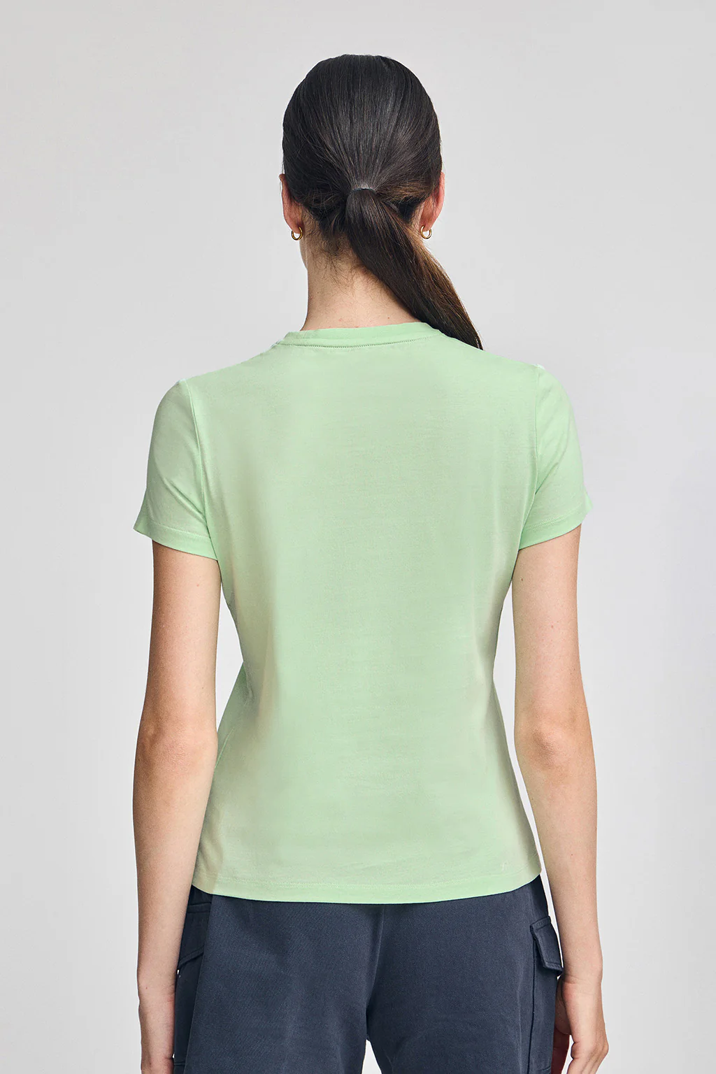 Mint basic T-shirt with Polo Club rubber logo - Image 2