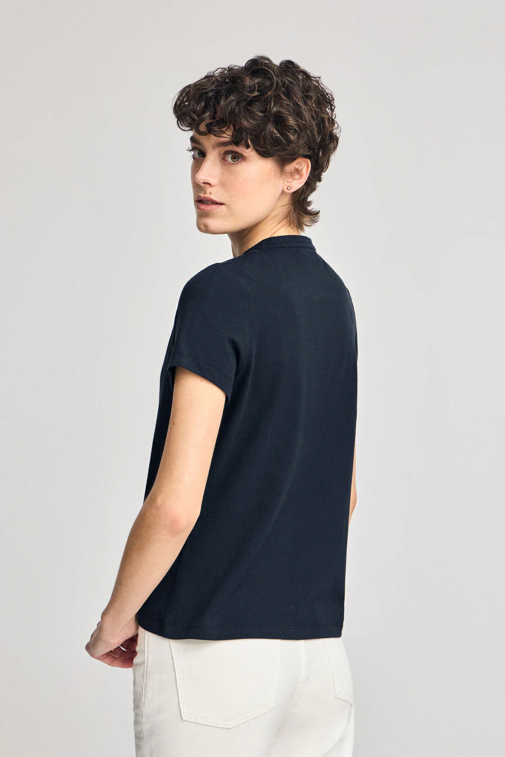 Navy-blue basic T-shirt with Polo Club rubber logo - Image 2