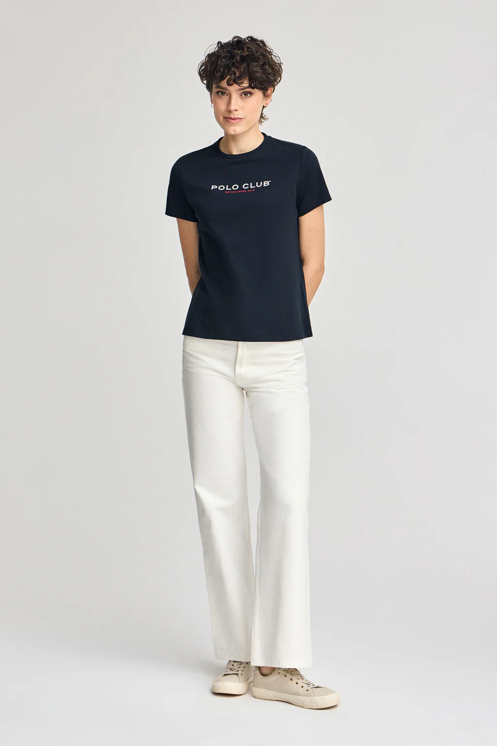 Navy-blue basic T-shirt with Polo Club rubber logo - Image 4