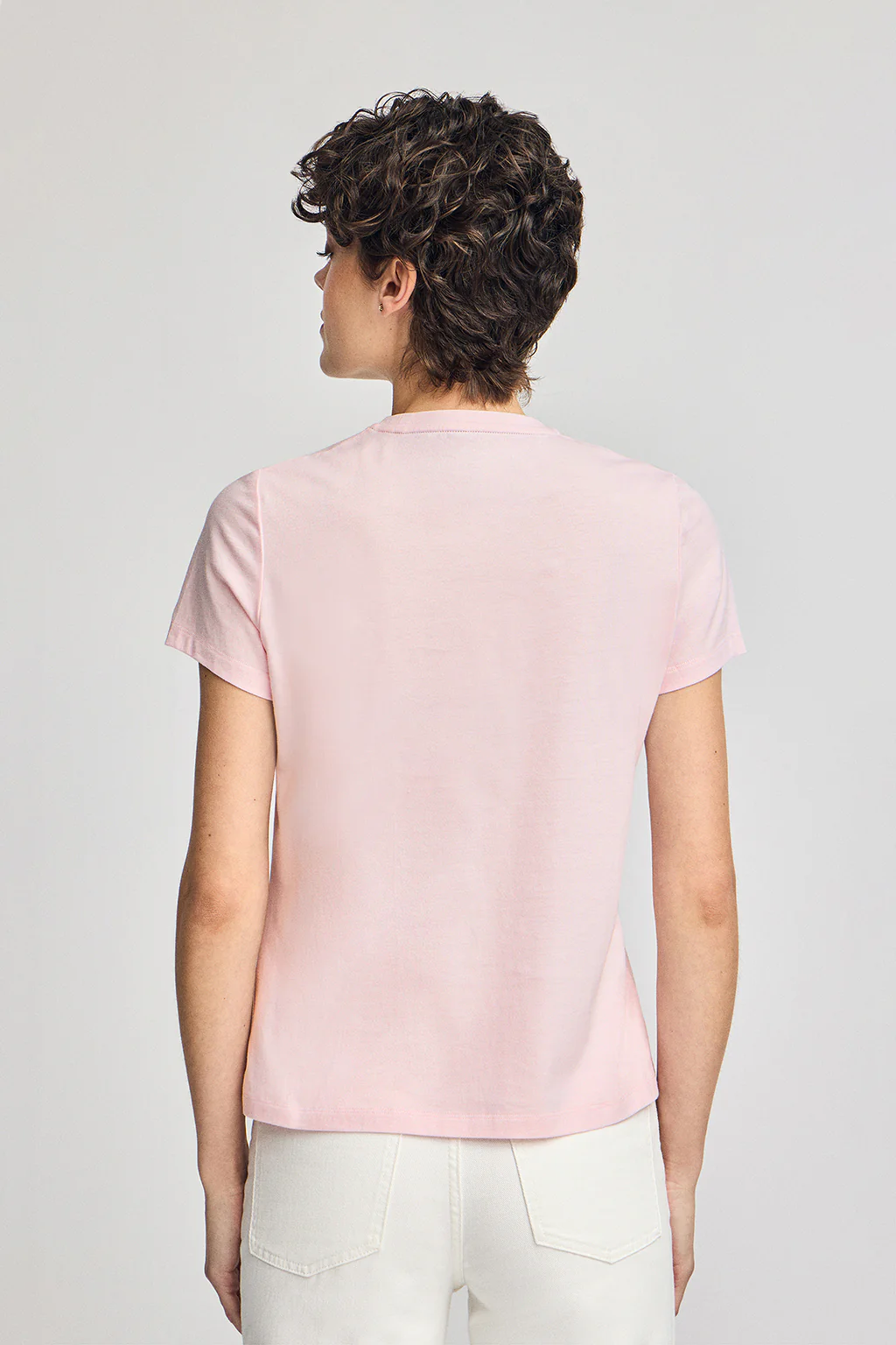 Pink basic T-shirt with Polo Club rubber logo - Image 2