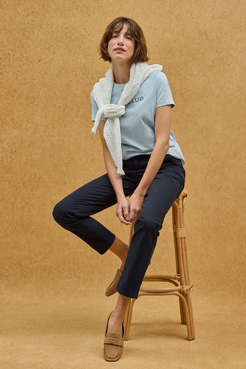 Light-blue slim-fit T-shirt with Established 2012 Polo Club embroidery - Image 4
