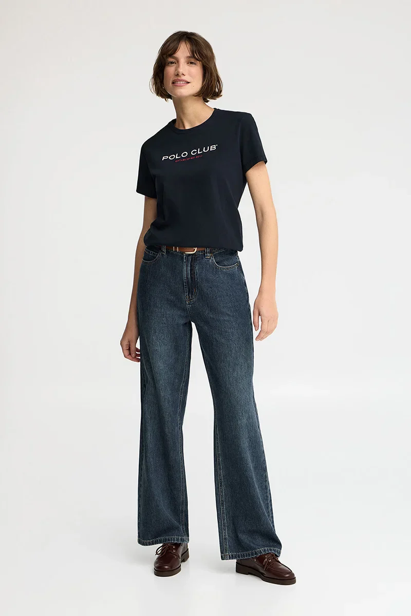 Navy-blue slim-fit T-shirt with Established 2012 Polo Club embroidery - Image 3