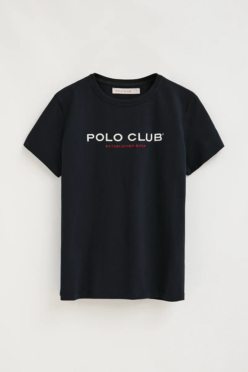 Navy-blue slim-fit T-shirt with Established 2012 Polo Club embroidery - Image 8