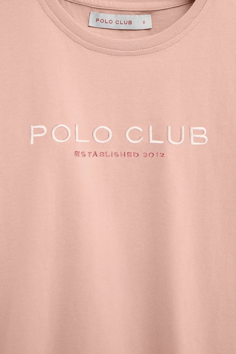 Pale-pink slim-fit T-shirt with Established 2012 Polo Club embroidery - Image 7