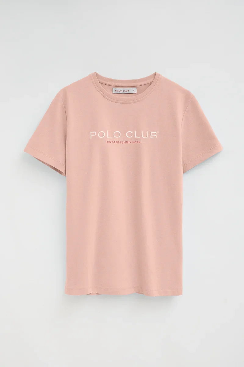 Pale-pink slim-fit T-shirt with Established 2012 Polo Club embroidery - Image 9
