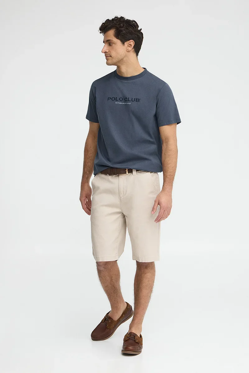 Denim-blue short-sleeve T-shirt with Established 2012 Polo Club embroidery - Image 4