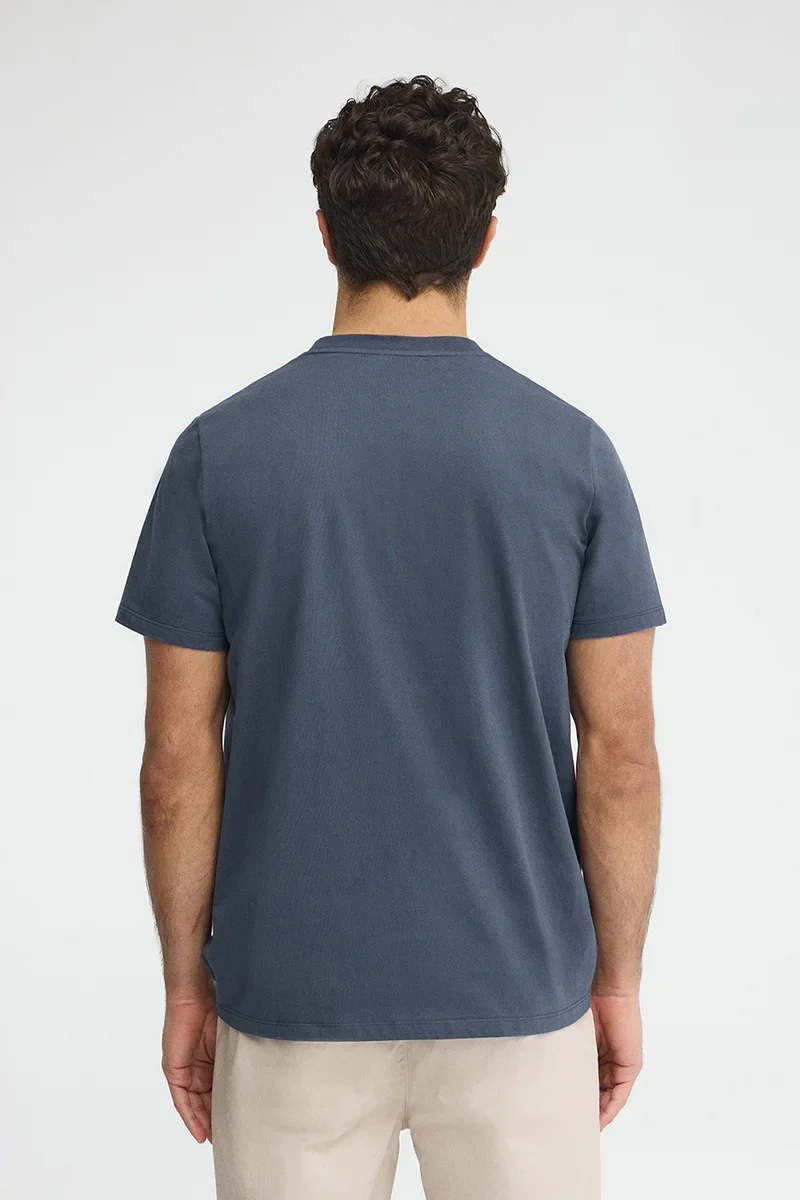 Denim-blue short-sleeve T-shirt with Established 2012 Polo Club embroidery - Image 5