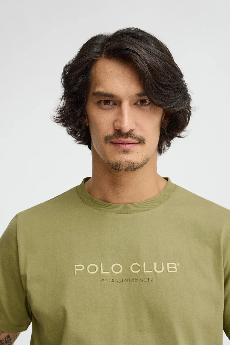 Leaf-green short-sleeve T-shirt with Established 2012 Polo Club embroidery - Image 3