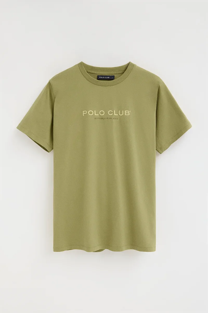 Leaf-green short-sleeve T-shirt with Established 2012 Polo Club embroidery - Image 6