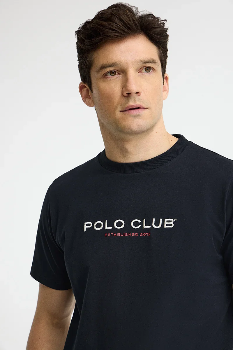Navy-blue short-sleeve T-shirt with Established 2012 Polo Club embroidery - Image 3