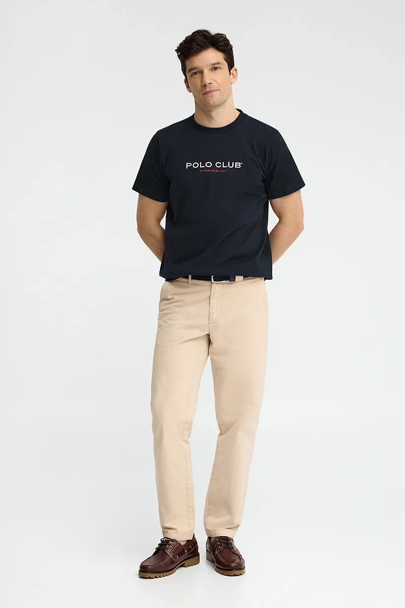 Navy-blue short-sleeve T-shirt with Established 2012 Polo Club embroidery - Image 4