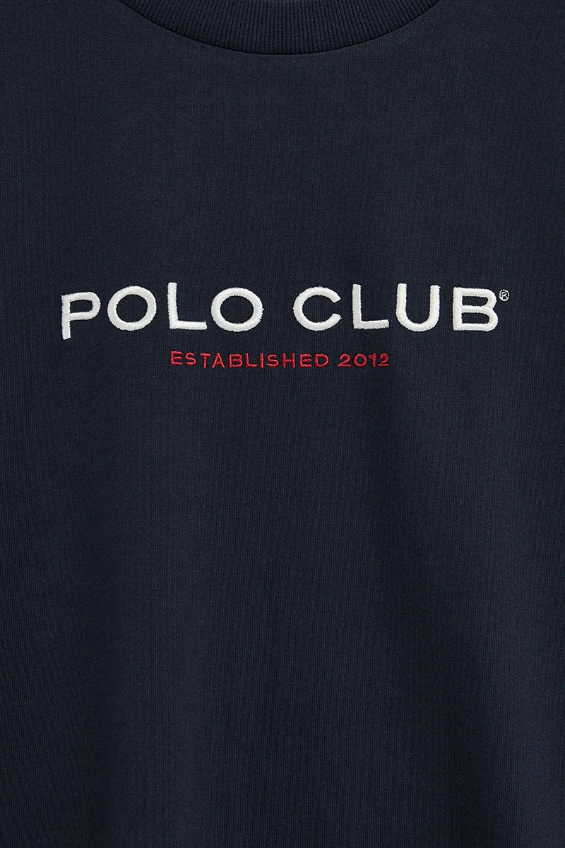 Navy-blue short-sleeve T-shirt with Established 2012 Polo Club embroidery - Image 7