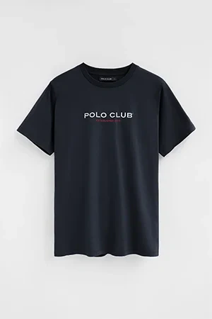 Navy-blue short-sleeve T-shirt with Established 2012 Polo Club embroidery - Image 9