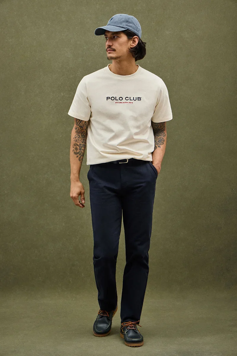 Nude short-sleeve T-shirt with Established 2012 Polo Club embroidery - Image 2
