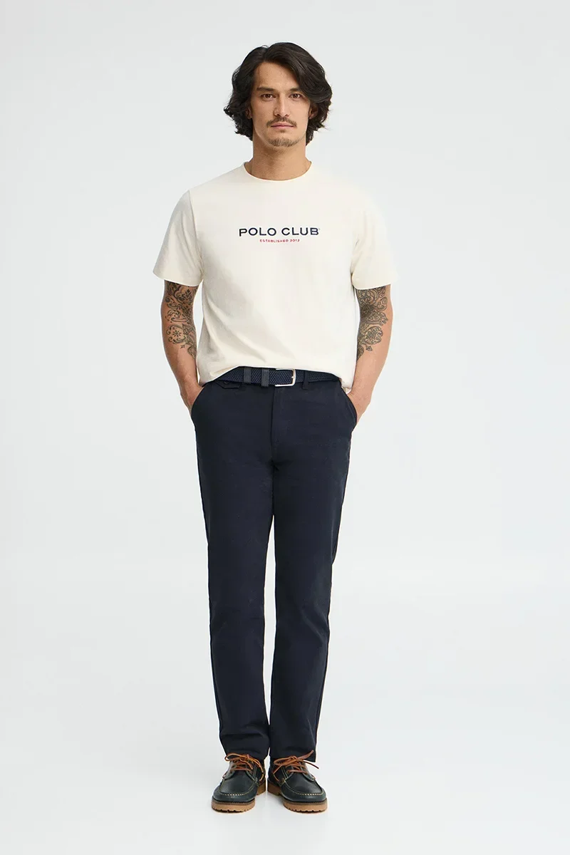 Nude short-sleeve T-shirt with Established 2012 Polo Club embroidery - Image 4
