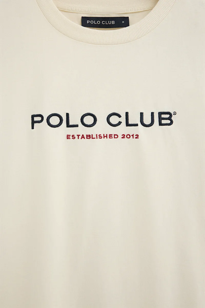 Nude short-sleeve T-shirt with Established 2012 Polo Club embroidery - Image 7