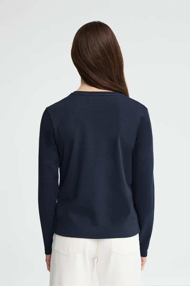 Navy-blue long-sleeve T-shirt with Polo Club rhinestones - Image 4