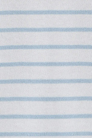 Light-blue and beige striped T-shirt with embroidered monogram - Image 9