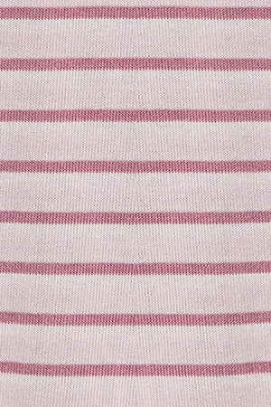 Dusty-pink and beige striped T-shirt with embroidered monogram - Image 9