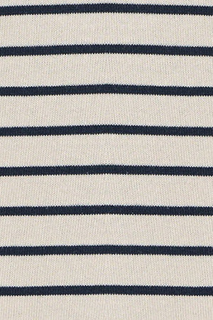 Navy-blue and beige striped T-shirt with embroidered monogram - Image 9