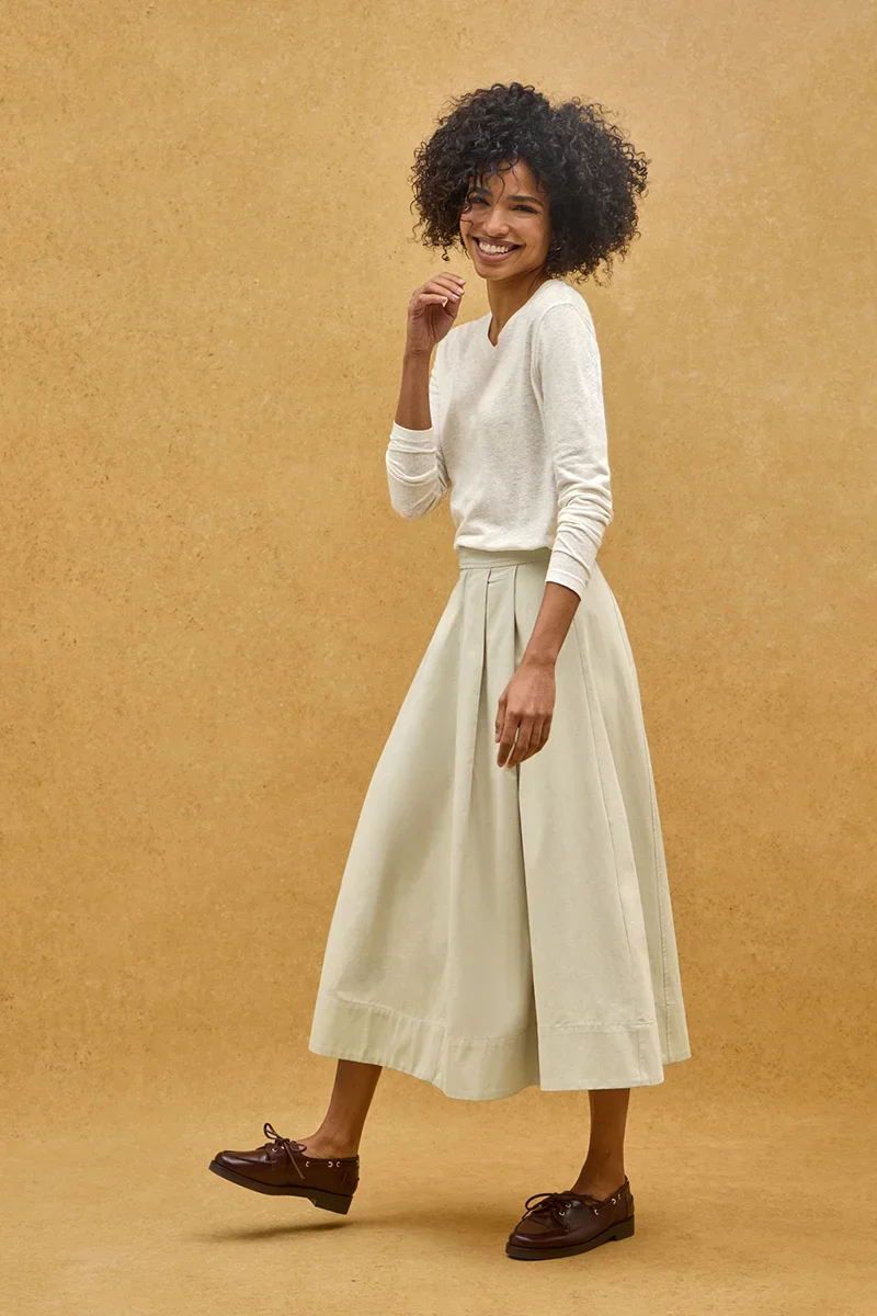Nude long-sleeve linen-blend T-shirt with Polo Club logo - Image 3
