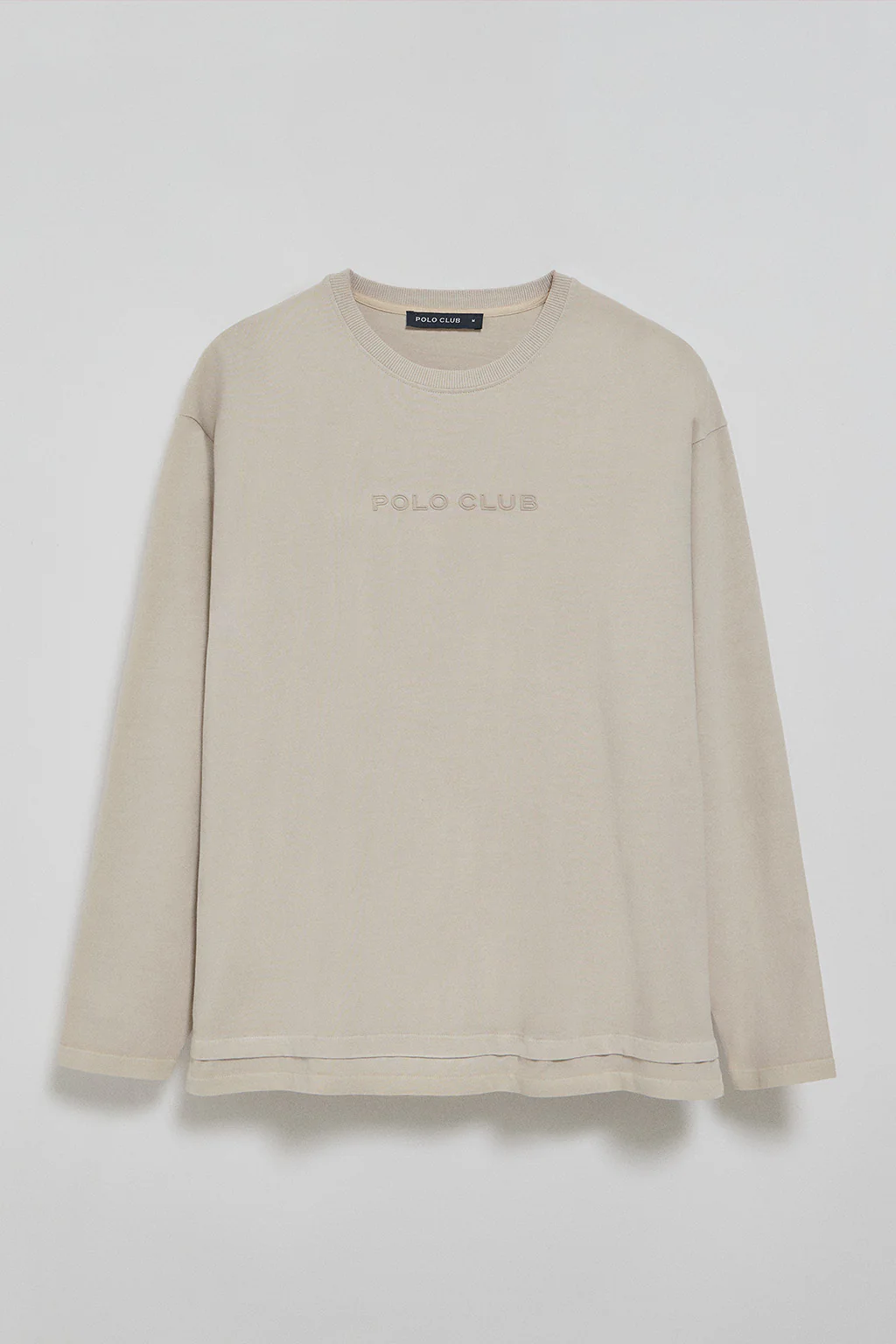 Beige long-sleeve tee Hermes with Rigby Go rubber logo - Image 5