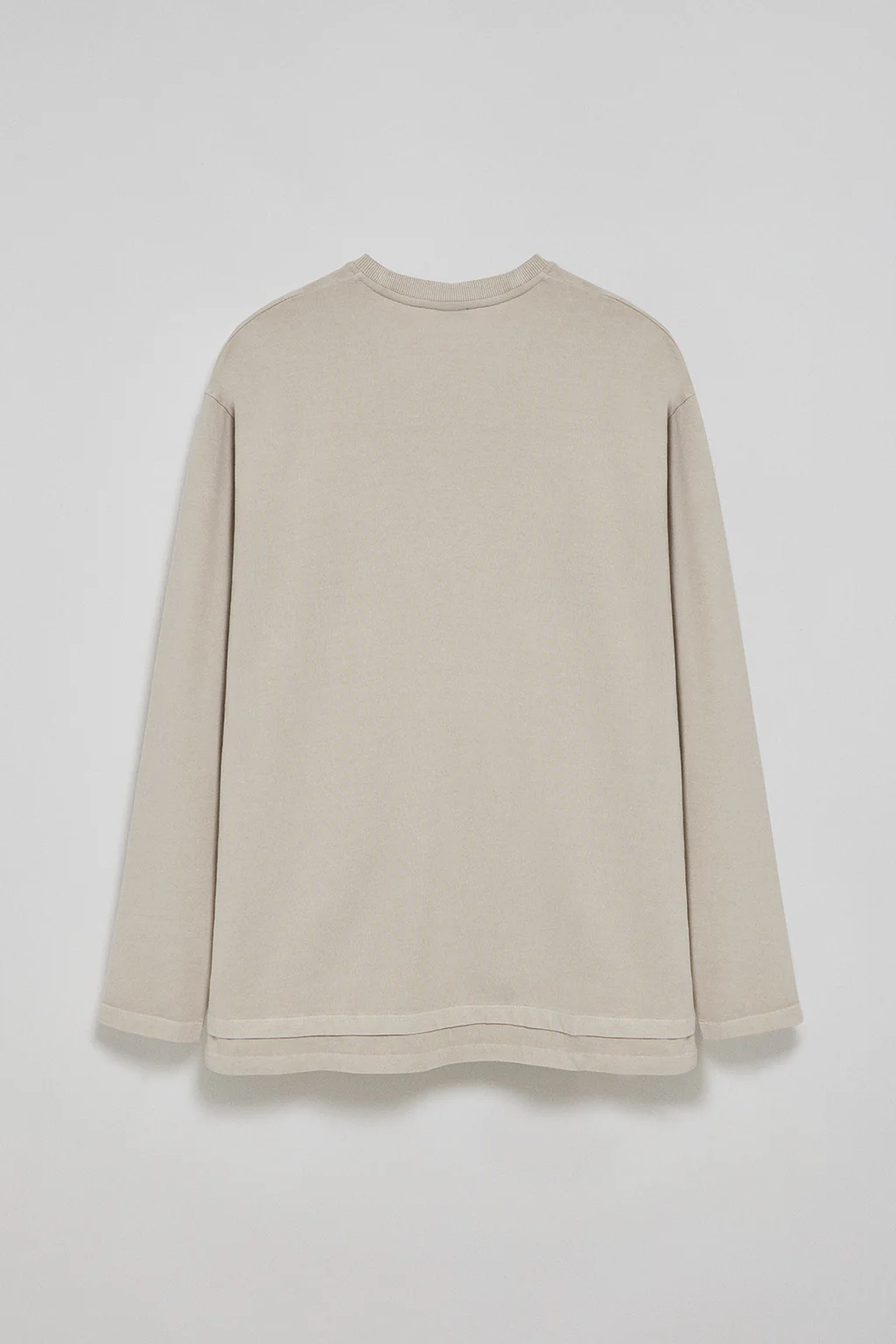 Beige long-sleeve tee Hermes with Rigby Go rubber logo - Image 6