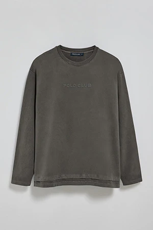 Black long-sleeve tee Hermes with Rigby Go rubber logo - Image 9