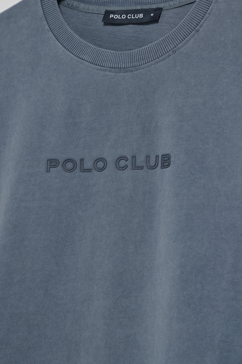 Denim-blue long-sleeve tee Hermes with Rigby Go rubber logo - Image 7