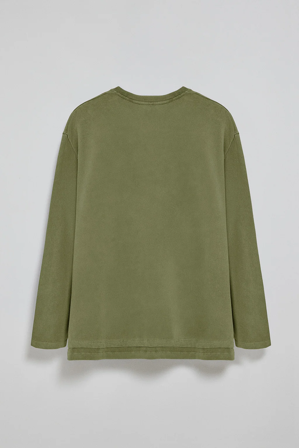 Khaki long-sleeve tee Hermes with Rigby Go rubber logo - Image 6